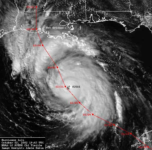 Figure 1 - Hurricane Lili Track