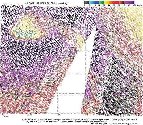  High-resolution QuikScat scatterometer image