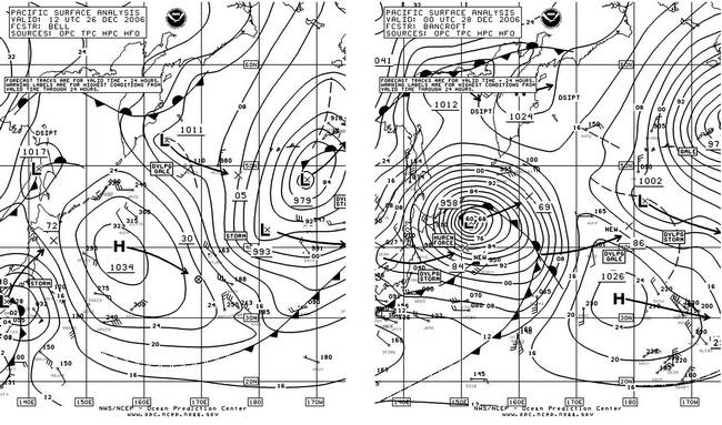 OPC North Pacific Surface Analysis charts