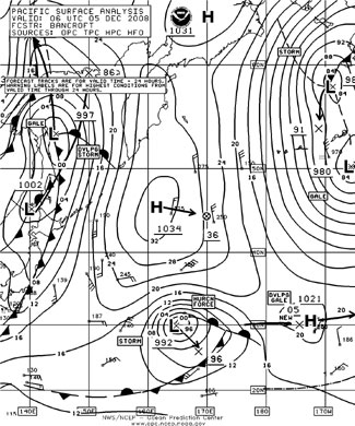 OPC North Pacific Surface Analysis charts