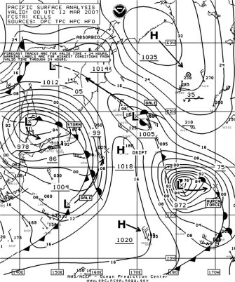 North Pacific Surface Analysis charts