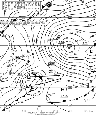 OPC North Pacific Surface Analysis charts