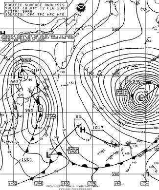 OPC North Pacific Surface Analysis charts