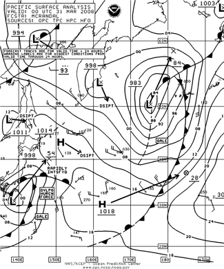 OPC North Pacific Surface Analysis charts