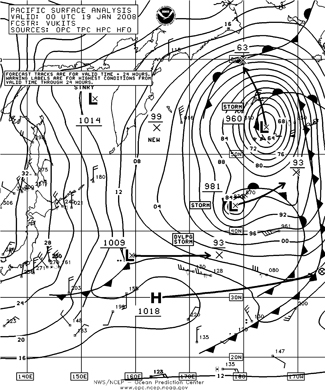 OPC North Pacific Surface Analysis charts