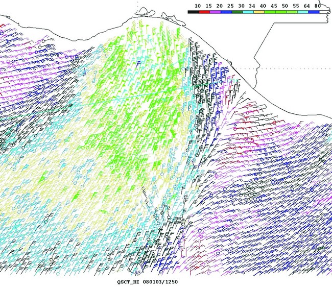 This set of maps shows the rapid evolution of a complex low into a storm force low center