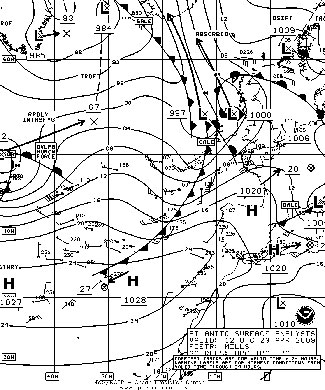 North Atlantic Surface analysis charts