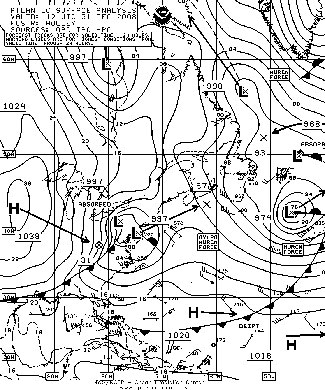 North Atlantic Surface analysis charts