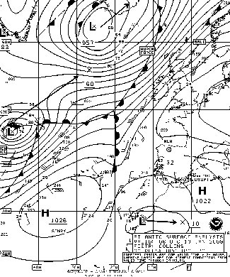 North Atlantic Surface analysis charts