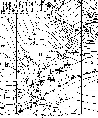 North Atlantic Surface analysis charts