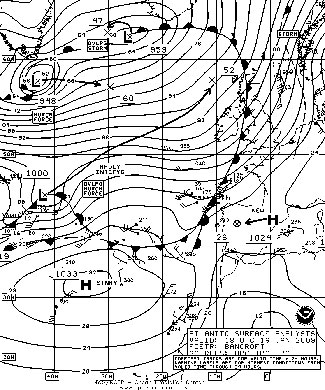 North Atlantic Surface analysis charts