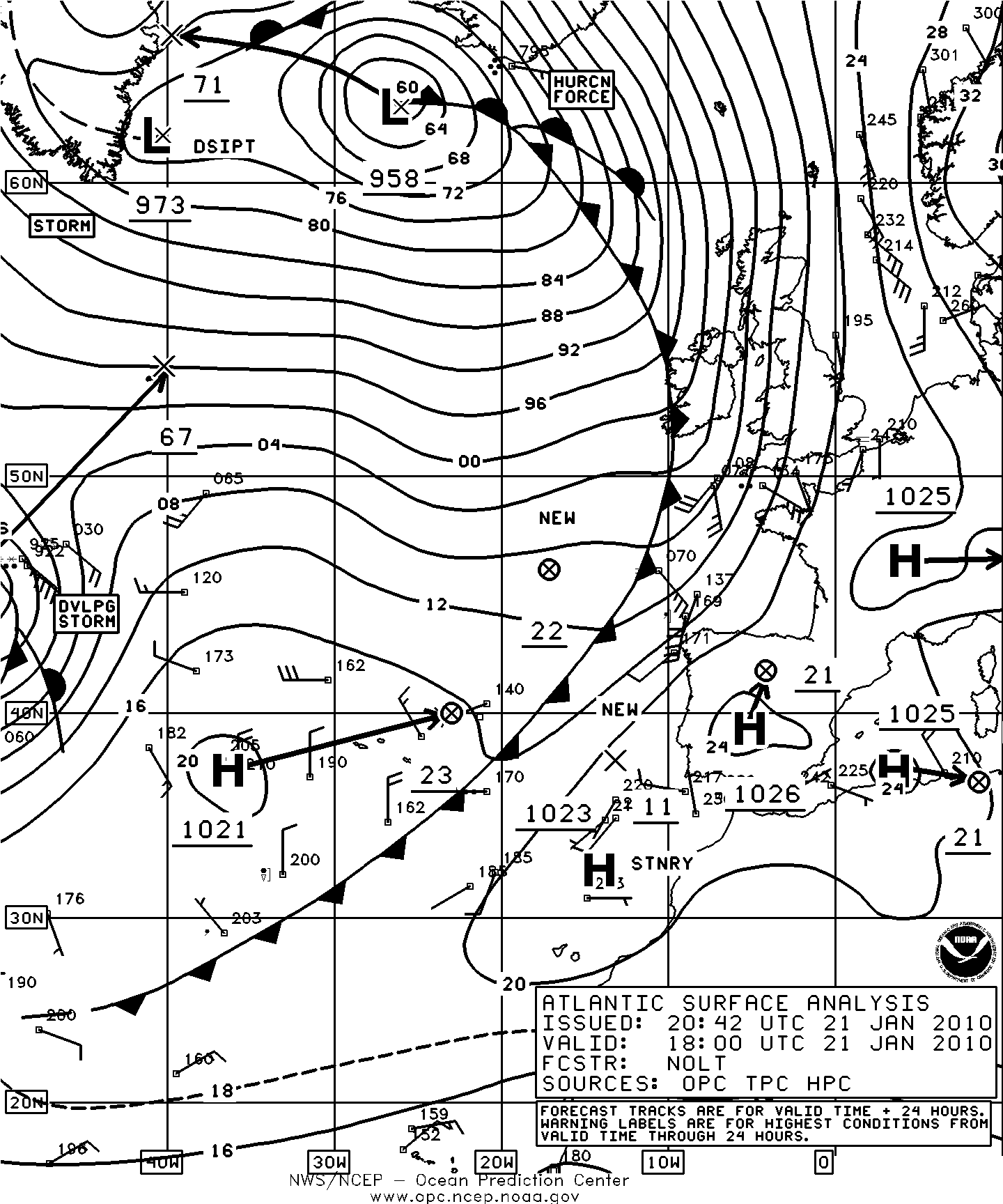 OPC North Atlantic Surface Analysis