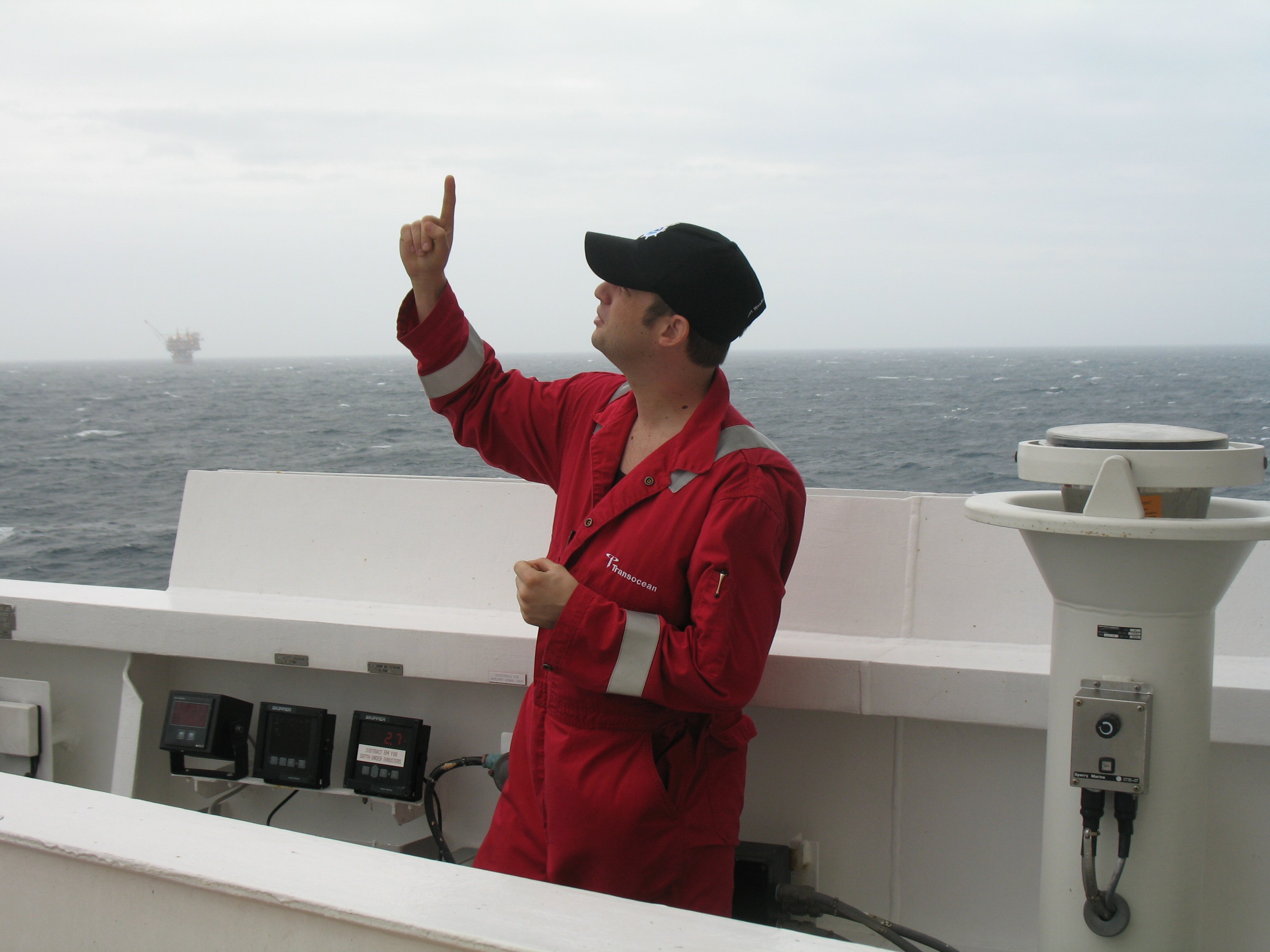 Adam Streeper checking the wind direction