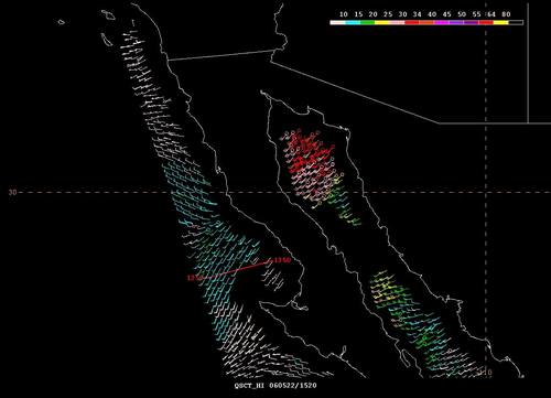 Satellite image and surface observations