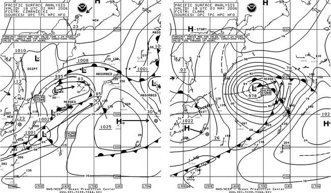 North Pacific Surface Analysis charts