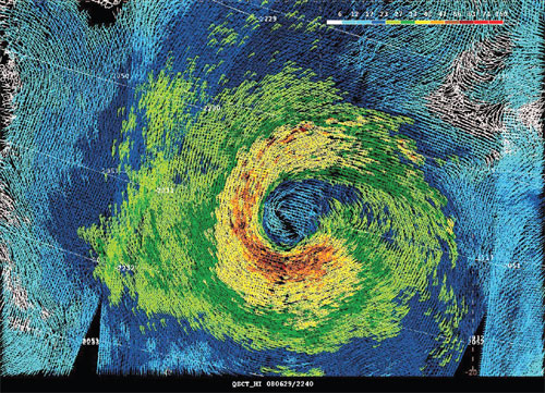 High resolution QuikScat scatterometer image